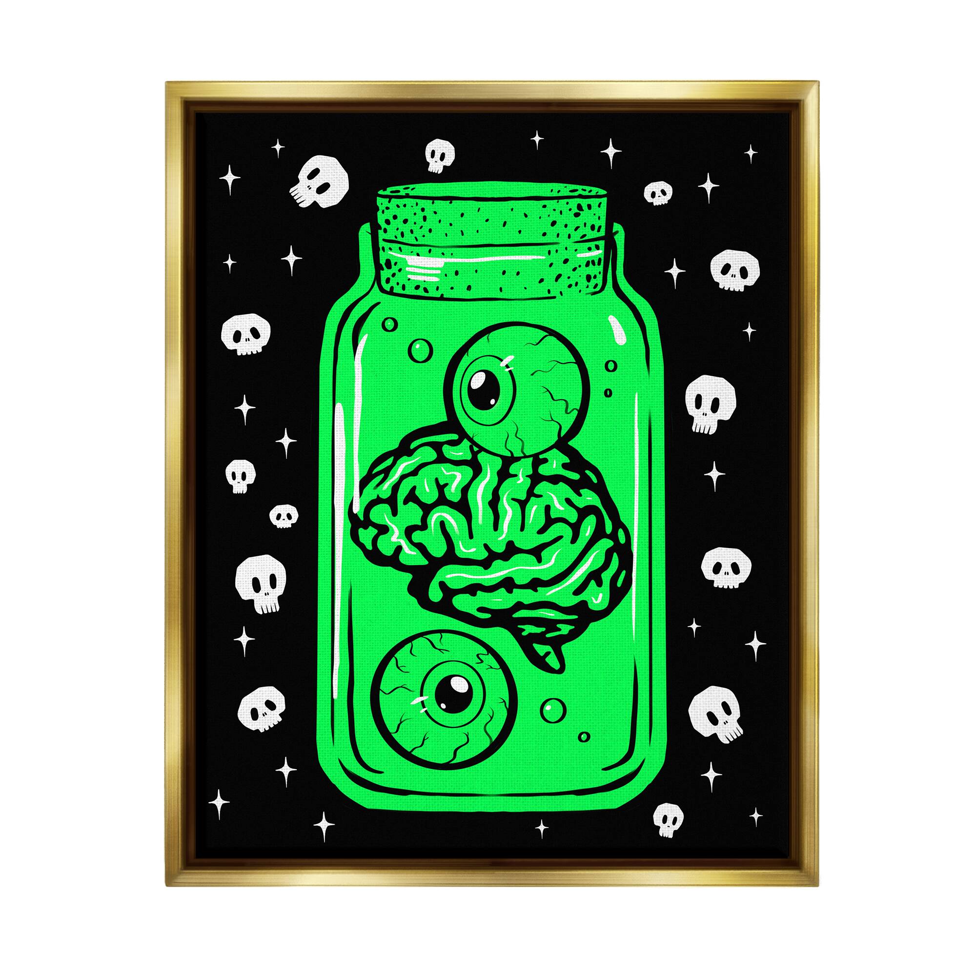 Stupell Industries Spooky Specimen Jar Framed Floater Canvas Wall Art